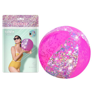 Piłka plażowa z brokatem rózowa 41cm bestway 31050