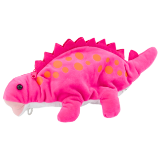 Pluszowy dinozaur piórnik schowek zawieszka różowy EAN: 5905884452844