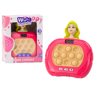 Gra pop-it wac a mole lalka światła dźwięki różowa sensoryczna