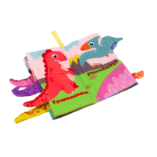 Książeczka Miękka Szeleszcząca Dziecięca z Dinozaurami Kolorowa + EAN 5905991014591