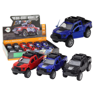 Resorak aluminiowy autko terenowe napęd czerwony niebieski czarny