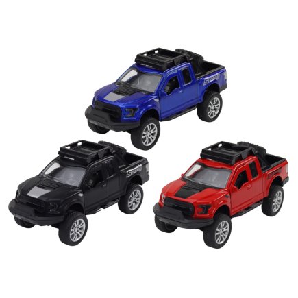 Resorak aluminiowy autko terenowe napęd czerwony niebieski czarny EAN: 5905991004837