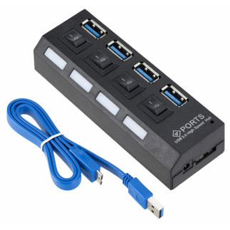 Ak244b hub usb 3.0 4 porty b/z