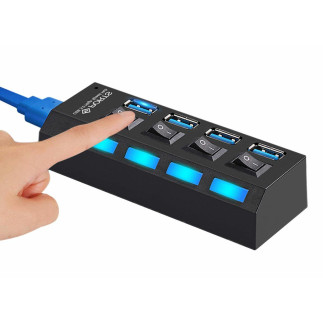 Ak244b hub usb 3.0 4 porty b/z