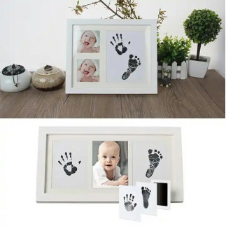 Da83 niebrudzący odcisk rączki stópki     10x15,3 cm black