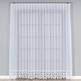 Firanka żakardowa biała z wzorem u dołu 220cm, EAN: 2010000476499