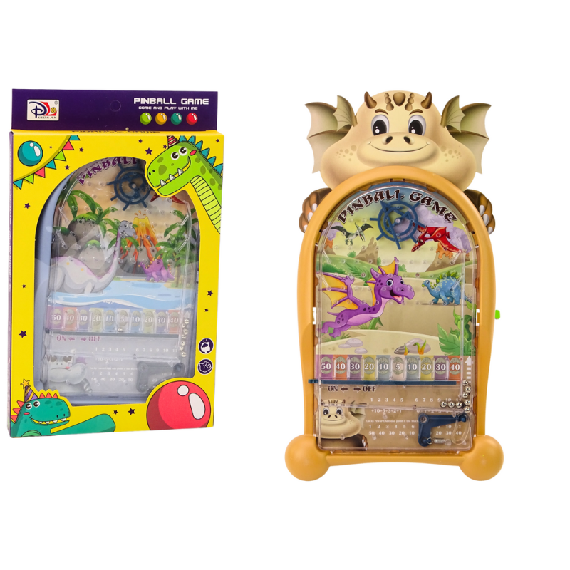Gra zręcznościowa pinball dinozaury smok stojak beżowy