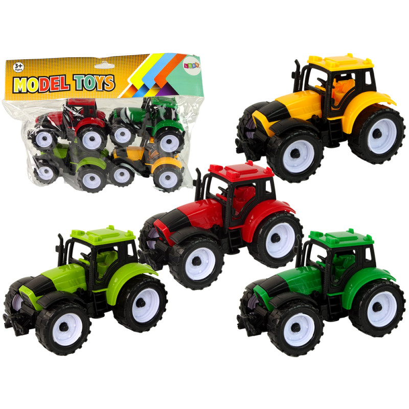 Zestaw kolorowych traktorów rolniczych - farma 4 sztuki, EAN: 5905515357913
