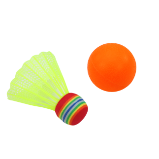 Rakietki do badmintona dziecięce zwierzęta żółty różowy