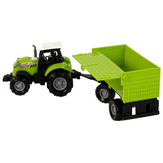 Traktor z przyczepą zielony farma