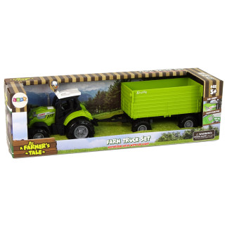 Traktor z przyczepą zielony farma