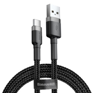 Kabel baseus cafule catklf-cg1 (usb 2.0 - usb typu c   2m  kolor szaro-czarny)