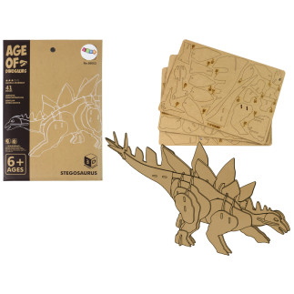 Drewniane puzzle przestrzenne 3d stegozaur składanka edukacyjna 41 elementów