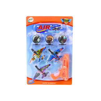 Pistolet wyrzutnia samolotów 3 samoloty 3 tarcze pomarańczowy