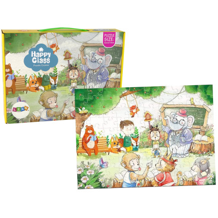 Puzzle szkoła dla zwierząt 100 elementów