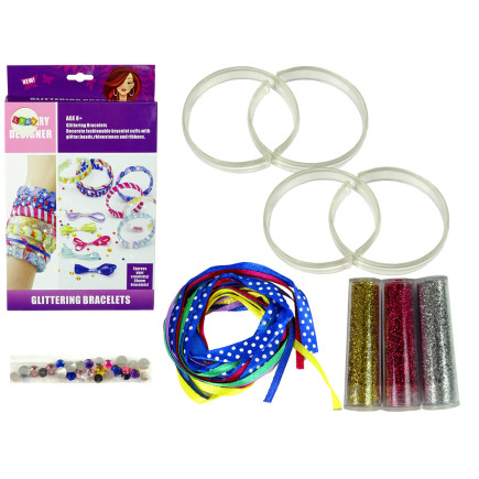 Zestaw do robienia bransoletek diy brokat wstążki