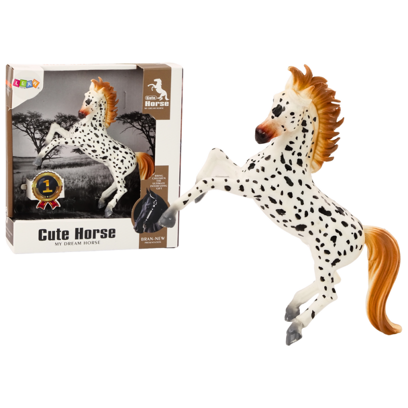 Figurka Białego Koni w Kropki - Stojący Konik do Stajni i Farmy - Cute Horse EAN: 5905991015499