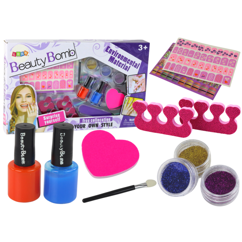 Zestaw do malowania paznokci Beauty Bomb XXL z naklejkami - EAN: 5905884459171