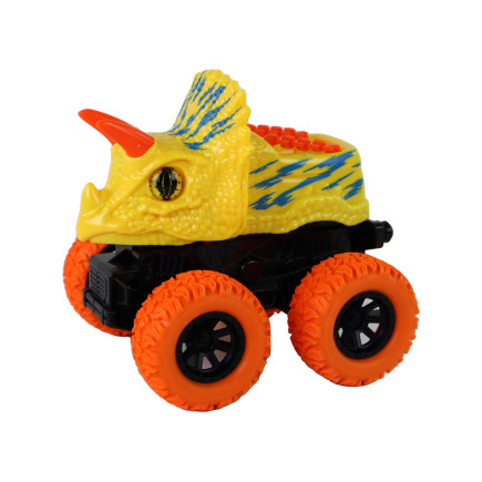 Pojazd terenowy pchacz triceratops gumowe koła żółty