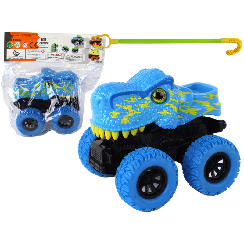 Pojazd terenowy pchacz tyranozaur rex z gumowymi kołami niebieski EAN: 5905679077993