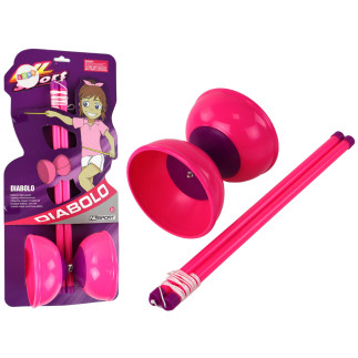 Gra Zręcznościowa Jojo Żonglowanie Diabolo Różowe 13.5x11.5 cm