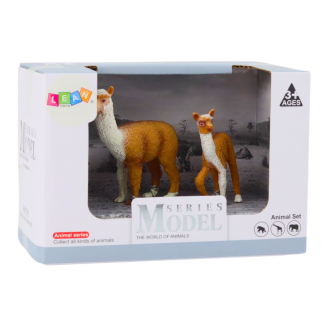 Figurka dorosła lama 8 cm z młodą lamą 6 cm zwierzęta świata