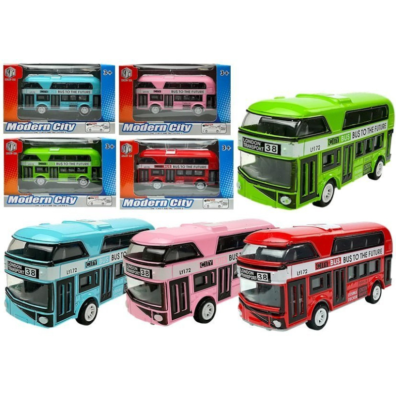 Piętrowy autobus napęd naciągowy 4 kolory - EAN: 5905991027065