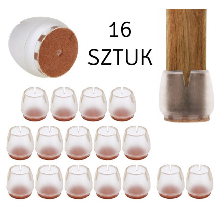 Ag562f nakładki nogi meble 16szt 12-16mm