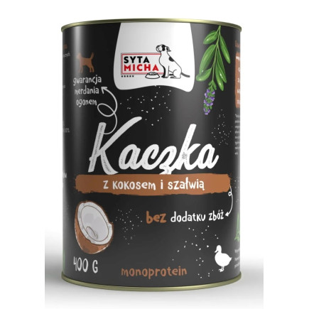Syta micha mokra psów kaczka z kokosem i szałwią 400g pies