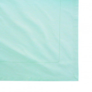 Obrus na stół bawełna miętowy / wykończenie ażurowe 110 x 160 cm
