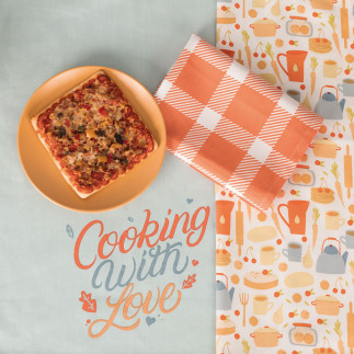 Cooking with love komplet 3 ścierek kuchennych, rozmiar 40x60cm