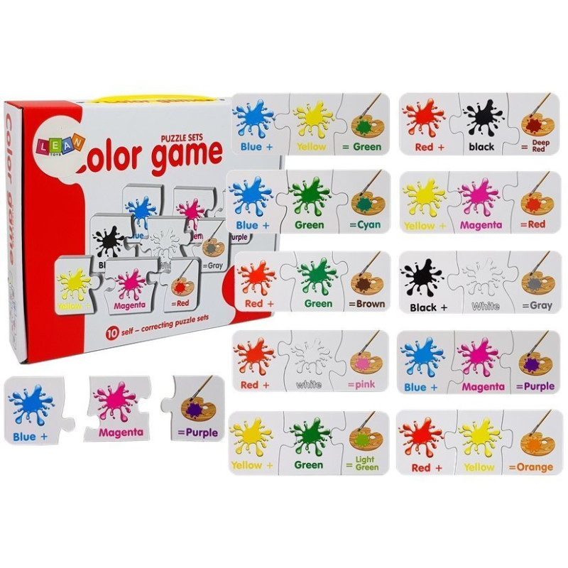 Puzzle edukacyjne Kolory Angielski - 10 połączeń, EAN: 5903802454055