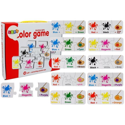 Puzzle edukacyjne kolory angielski 10 połączeń