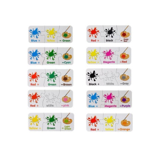 Puzzle edukacyjne Kolory Angielski - 10 połączeń, EAN: 5903802454055