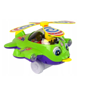 Samolot Pchacz z Dzwonkiem i Kijem Pilot Zielony EAN: 5905515357562