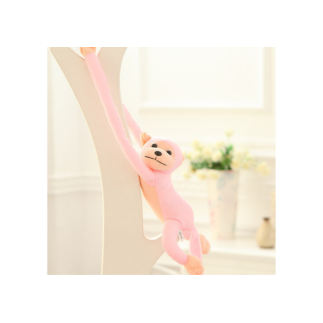 Maskotka pluszowa małpka z dźwiękiem różowa 60 cm
