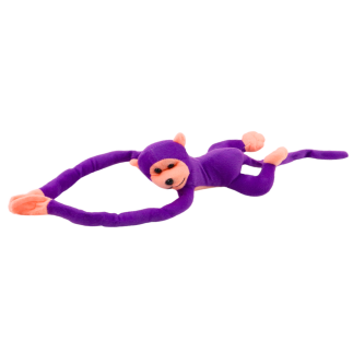 Maskotka pluszowa małpka z dźwiękiem fioletowa 60 cm
