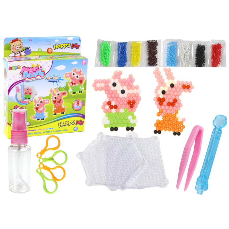 Zestaw koralików wodnych DIY Magiczne Koraliki 8 Kolorów Świnki - EAN: 5905679073452
