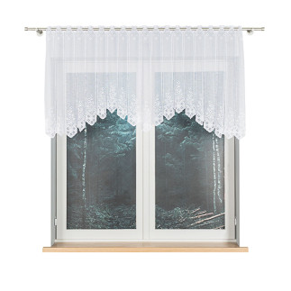 Klementyna firanka żakardowa gotowa, szerokość 200 x wysokość 80cm, kolor 001 biały