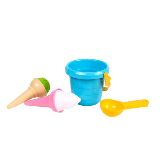 Zestaw do piasku Lody Wiaderko Niebieskie z Łyżką 5736 EAN: 4823037605736