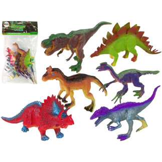 Figurki dinozaury kolorowe 6 sztuk