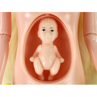 Lalka w ciąży mama dziecko lala żółta ciąża