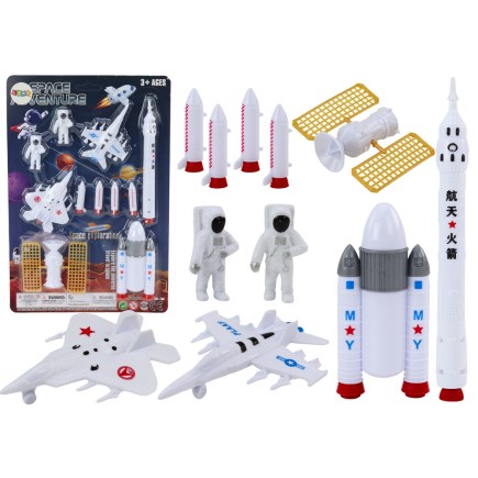 Zestaw figurek kosmicznych astronauci rakiety 11el
