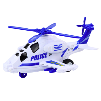 Helikopter policyjny biały lub czarny napęd frykcyjny światło i dźwięk