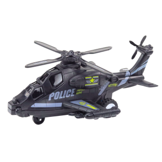 Helikopter policyjny biały lub czarny napęd frykcyjny światło i dźwięk