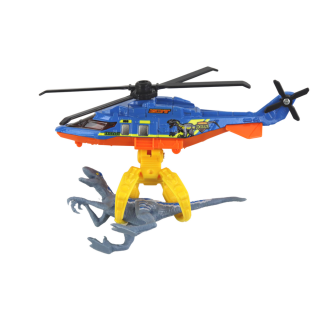 Helikopter śmigłowiec park dinozaurów zestaw niebieski dino park