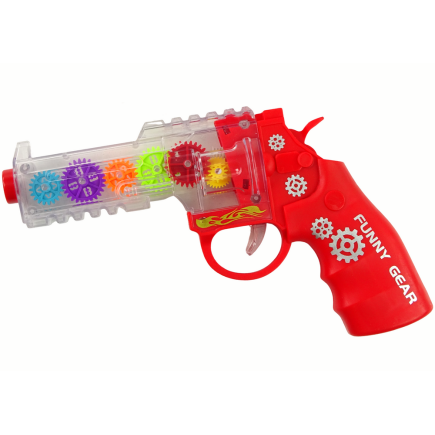 Pistolet kolorowe światła dźwięk czerwony