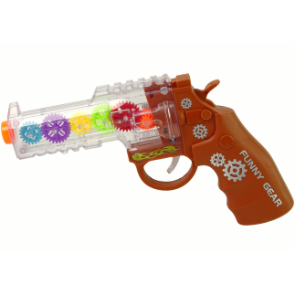 Pistolet kolorowe światła dźwięk brązowy