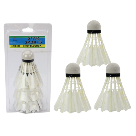 Zestaw lotek z piór do gry w badmintona 3 sztki