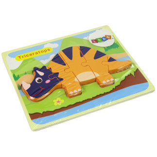 Drewniane puzzle Dinozaury - Triceratops i Ankylosaurus Pomarańczowy, EAN: 5904665991824